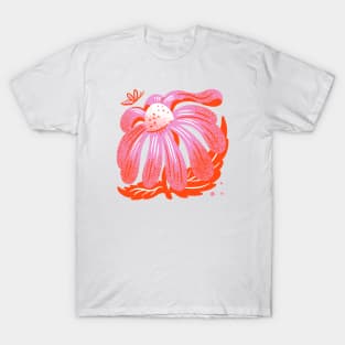 Orange pink Daisy T-Shirt